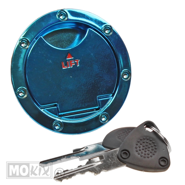 Tankdop Yamaha Aerox Blauw + Slot - Supertec