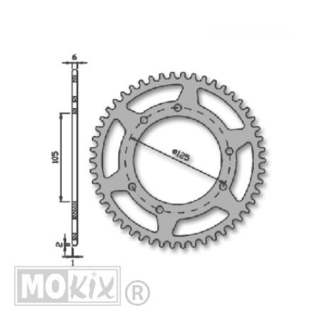 Ritzel hinten RIE MRX/SMX DE SEN-R nt105mm 6g 46t - IGM