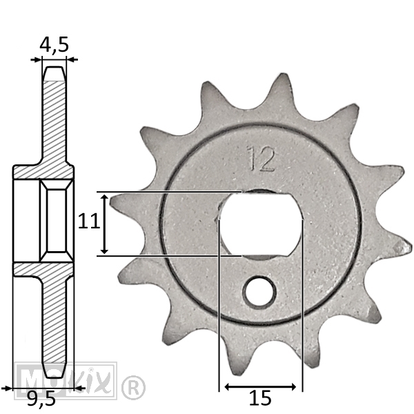 Voortandwiel Kreidler 5V (415) 12tands IGM