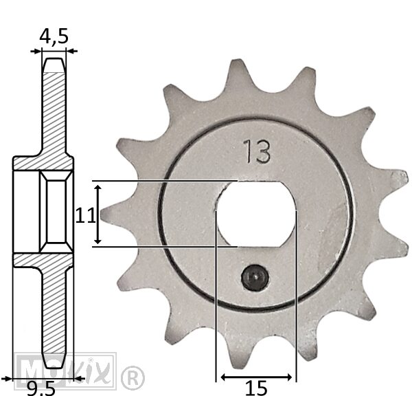 Voortandwiel Kreidler 5V (415) 13tands IGM