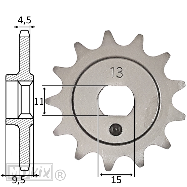 Voortandwiel Kreidler 5V (415) 13tands IGM