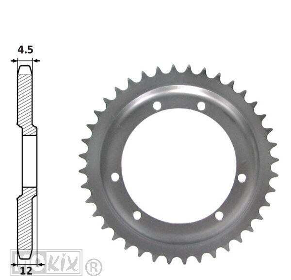 Achtertandwiel Puch Maxi 94mm 6gats 45tands IGM