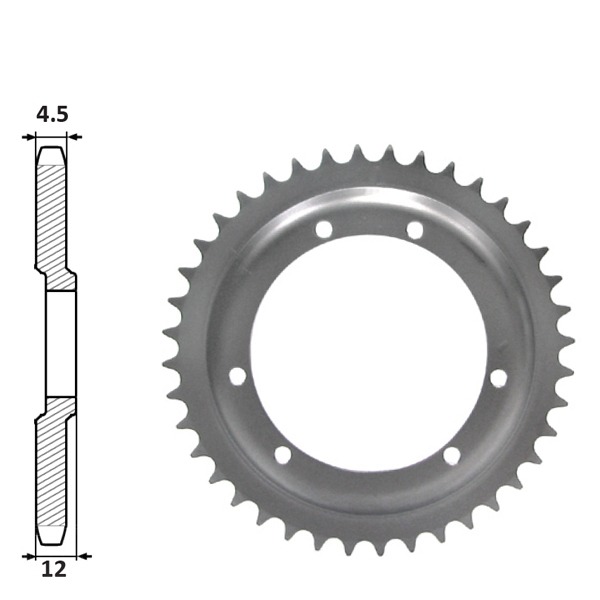 Achtertandwiel Puch Maxi 94mm 6gats 45tands IGM