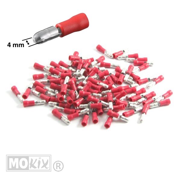 Schuifstekker Rond 4mm MAN (100)