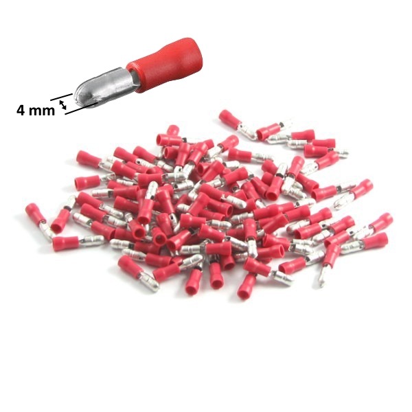Schuifstekker Rond 4mm MAN (100)