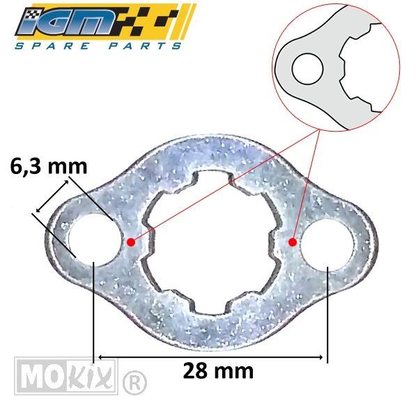 Borgplaat VKW Honda/Senda 28mm (NOK BIJ Bout) - IGM