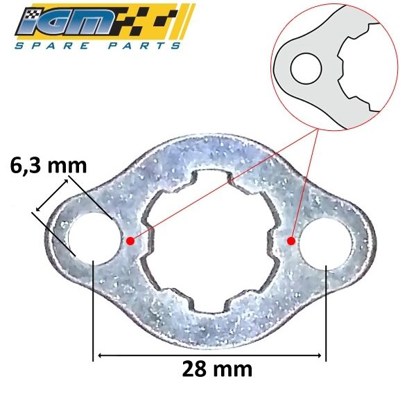 Borgplaat VKW Honda/Senda 28mm (NOK BIJ Bout) - IGM
