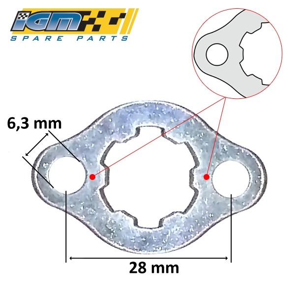 Borgplaat VKW Honda/Senda 28mm (NOK BIJ Bout) - IGM