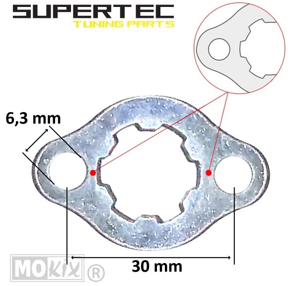 Borgplaat VKW Honda 30mm - Supertec