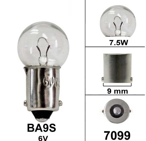 Lamp BA9S 6V 7.5W (1) - Bosma