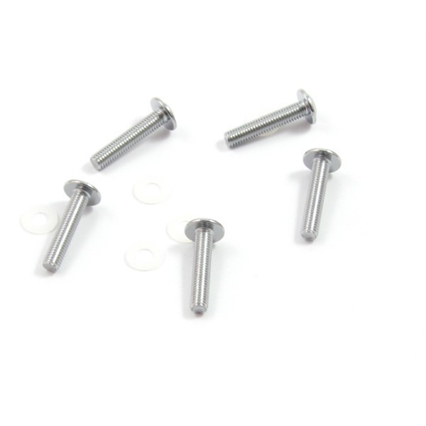 Schroefset M5x25 Hexagon + Nylon Chroom (5)