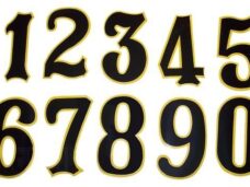 Nummerkit Zwart-Geel 100stuks 14cm