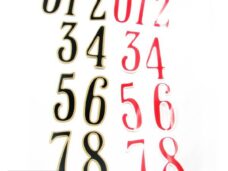 Nummerkit Zwart/Goud-WIT/Rood 200stuks 11cm