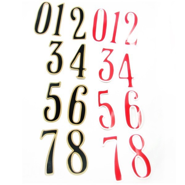 Nummerkit Zwart/Goud-WIT/Rood 200stuks 11cm