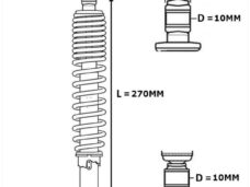 Schokbreker SET UNI 10mm Imca 270mm Grijs/Chroom