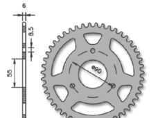 Achtertandwiel Rieju RS2 Matrix 55mm 3gats 47t IGM