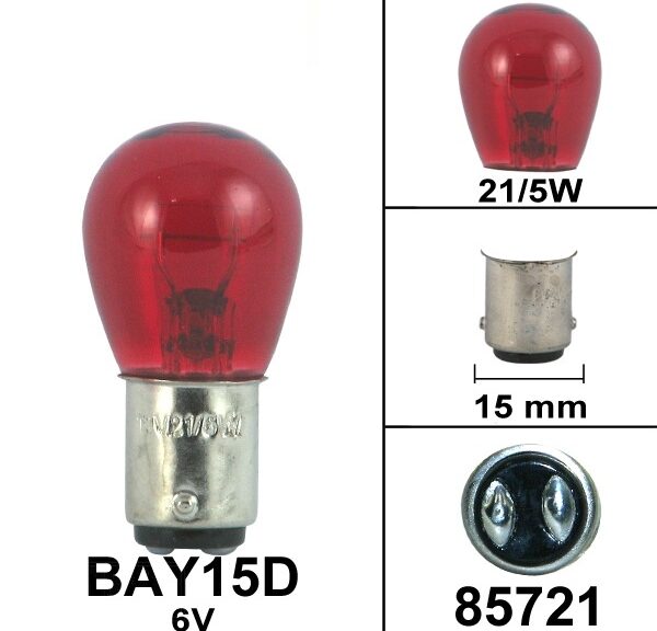 Lamp BAY15D 12V 21/5W Rood (1)