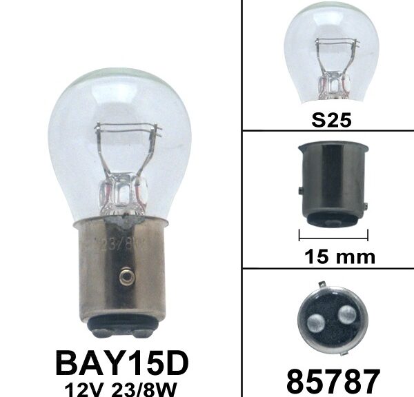 Lamp BAY15D 12V 23/8W S25 (1) - Bollard