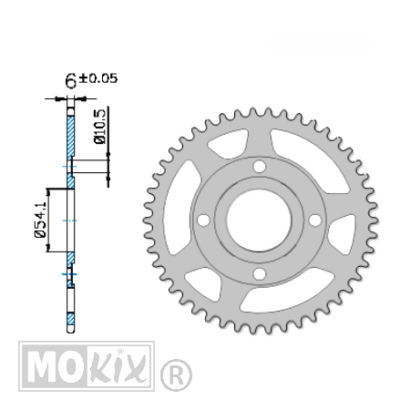 Achtertandwiel Yamaha TZR (420) 54.1mm 4g 46t IGM