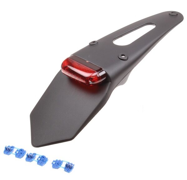 Achterspatbord UNI Enduro Onderb. + LED Lamp Rood