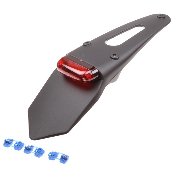 Achterspatbord UNI Enduro Onderb. + LED Lamp Rood