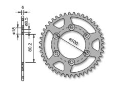 Achtertandwiel Rieju RR/Spike 80.2mm 6gats 52t IGM