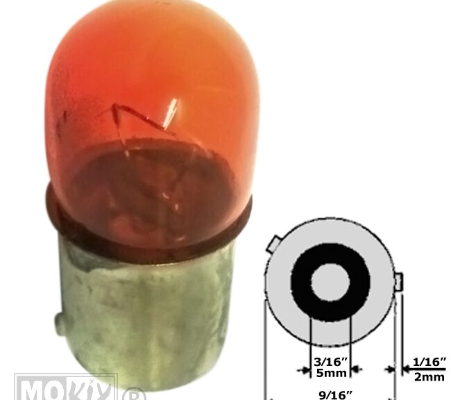 Lamp BAU15S 12V 10W Oranje Generic+Piaggio LX (1) - Bollard