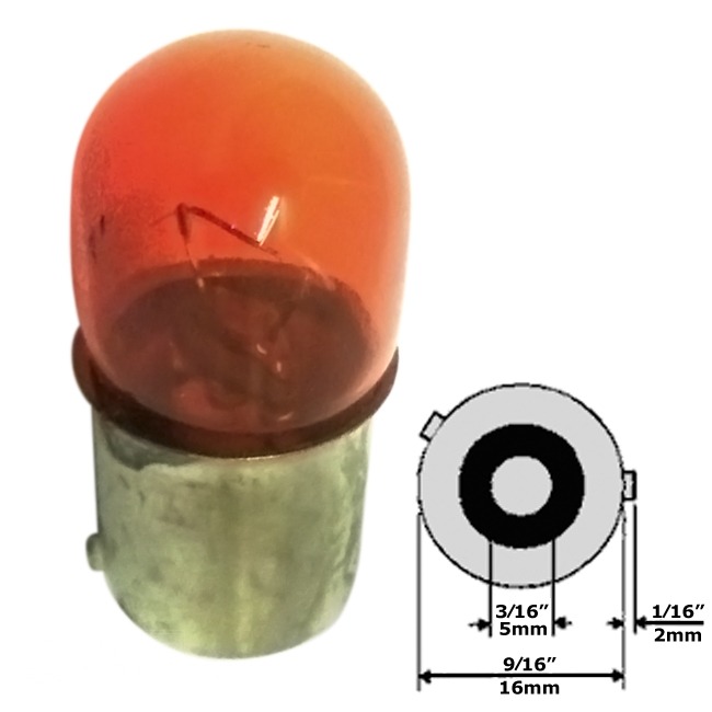 Lamp BAU15S 12V 10W Oranje Generic+Piaggio LX (1) - Bollard