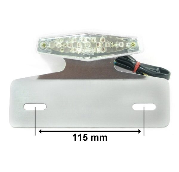 Achterlicht UNI Klein + Kent.Plaat Steun LED CE