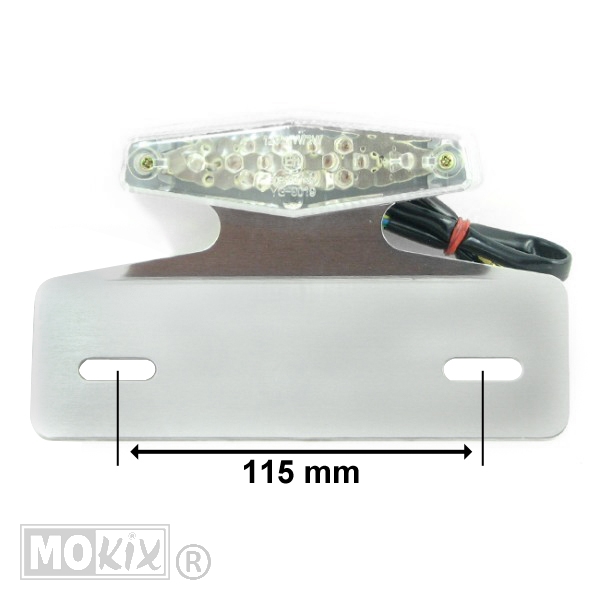 Achterlicht UNI Klein + Kent.Plaat Steun LED CE
