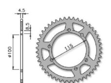 Achtertandwiel Beta/MH/Gilera 420 100mm 6g 52t IGM