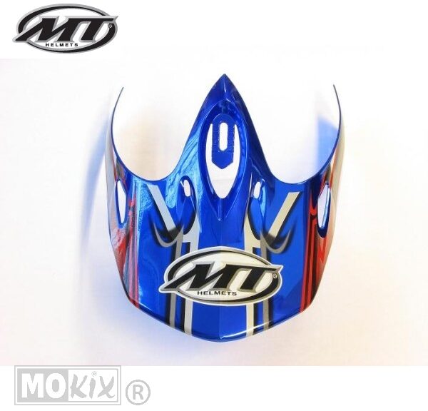 Helm Klep X-Storm Blauw/Chroom - MT Helmets