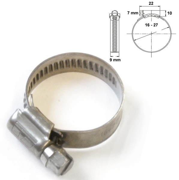 Slangklem 9mm RVS 16x25mm Per Stuk Norma