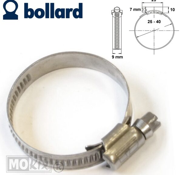 Slangklem  9mm RVS 25x40mm Per Stuk Bollard