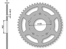 Achtertandwiel Rieju SMX 06 62mm 5gats 52tands ST" - IGM