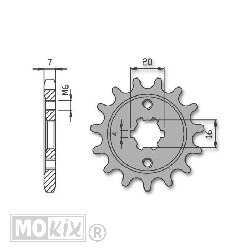 Voortandwiel Yamaha 125 4T OA Rieju (428) 15t IGM