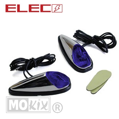 RAW-BOL Perl Opbouw LED Chroom/Blauw SET