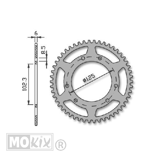 Achtertandwiel DER DRD RAC R50 420 102.3mm 6g 50t - IGM