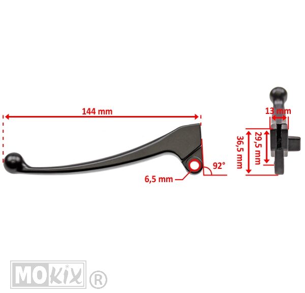 Hevel REM China 4T GY6 Scooter Zwart Links - MKX