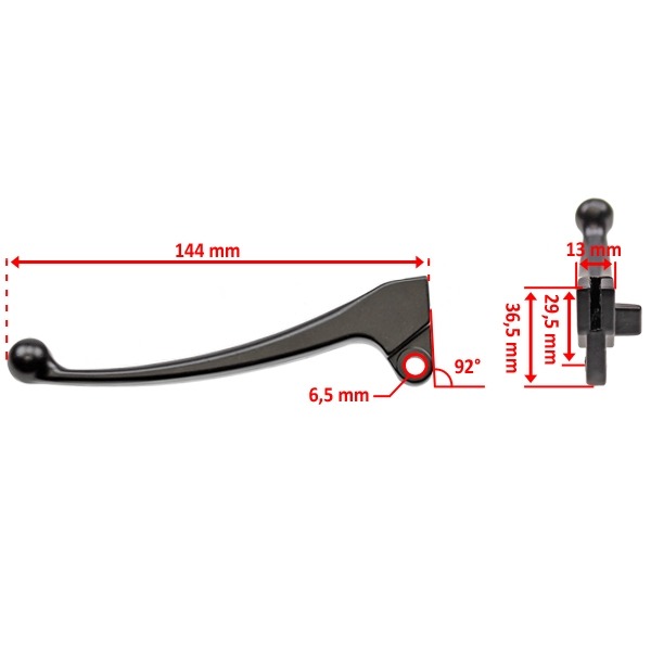 Hevel REM China 4T GY6 Scooter Zwart Links - MKX