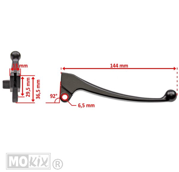 Hevel REM China 4T GY6 Scooter Zwart Rechts - MKX