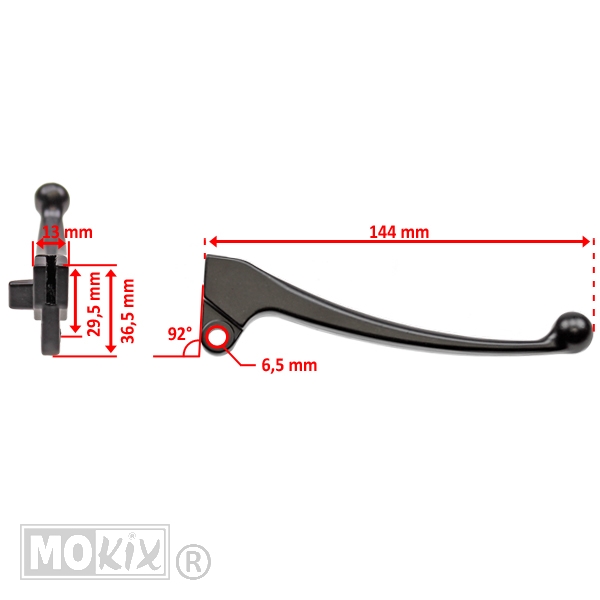 Hevel REM China 4T GY6 Scooter Zwart Rechts - MKX