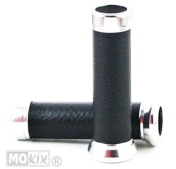 Handvatten Retro Zwart Leer 130mm