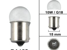 Lamp BA15S 12V 10W G18 Zilver (1) - Bollard