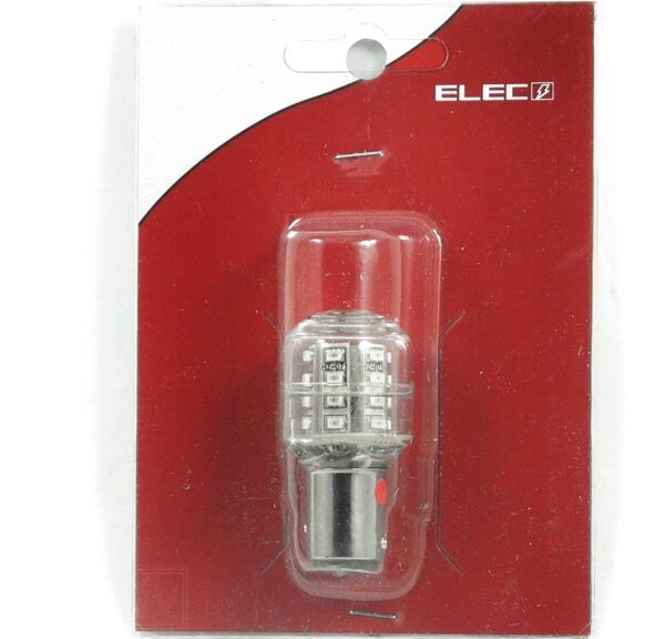 Lamp BAY15D 12V 25 SMD Rood (1) - Bollard