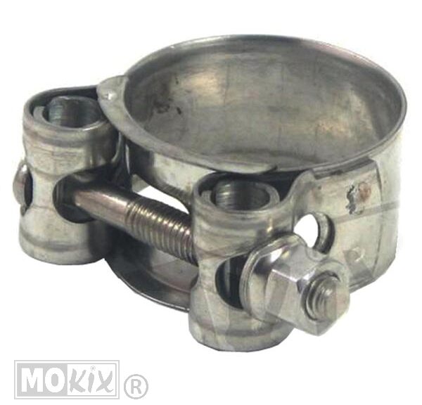 Uitlaatklem Bocht 29-31mm (20mm) M6 RVS - Silex