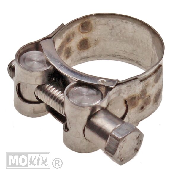 Uitlaatklem Bocht 32-35mm (20mm) M8 RVS - Silex