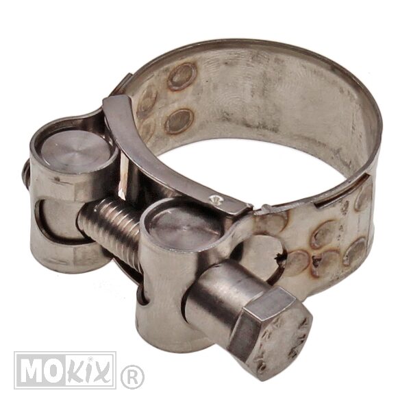 Uitlaatklem Bocht 36-39mm (20mm) M8 RVS - Silex