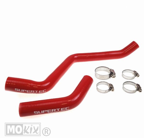 Koelslangset Siliconen Derbi Senda-R e3/e4 Rood - Supertec