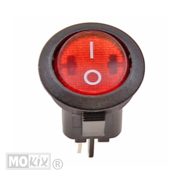 89946 SCHAKELAAR UNI AAN/UIT ROND 20mm ROOD ELEC